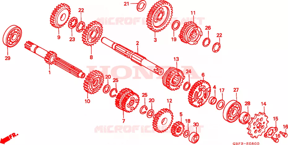GEARBOX Honda MOTO 80 CR 1997  CR80RBV