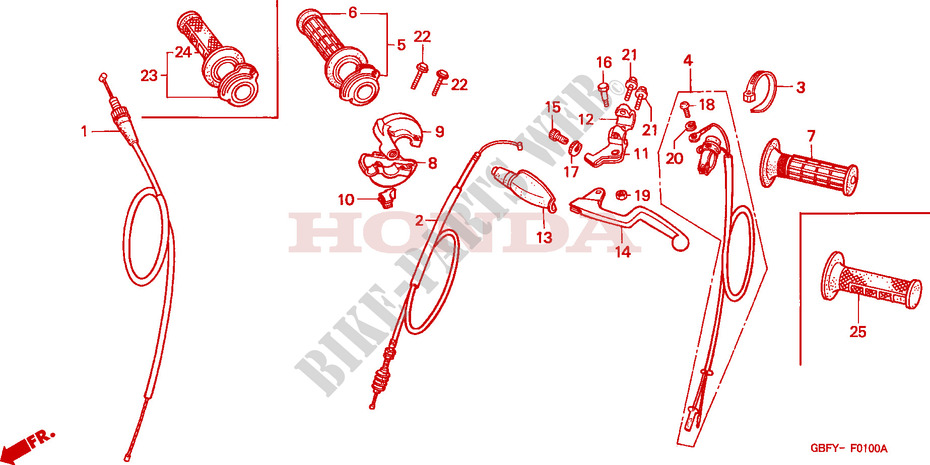 LEVER   SWITCH   CABLE for Honda CR 80 R 2001