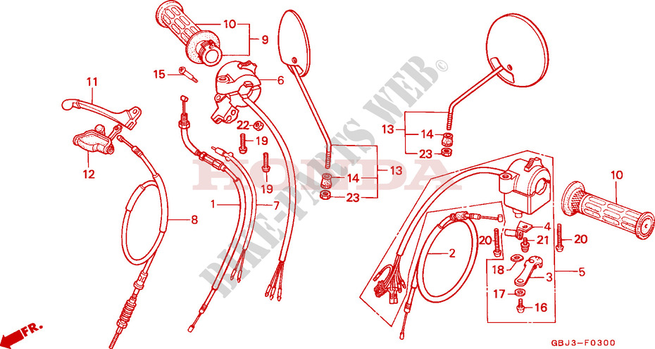 LEVER   SWITCH   CABLE for Honda CUB 50 STANDARD, KM/H 1994