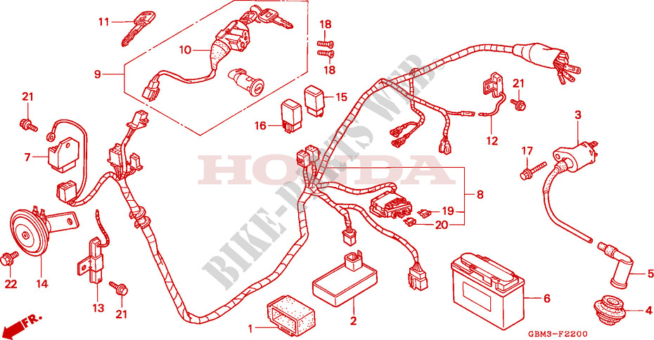 WIRE HARNESS   IGNITION COIL   BATTERY for Honda SFX 50 1995