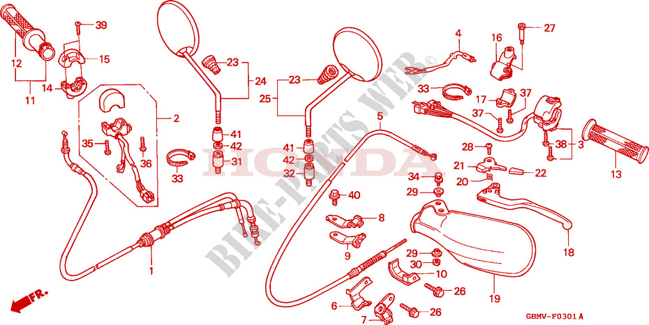 LEVER   SWITCH   CABLE (2) for Honda SFX 50 1998