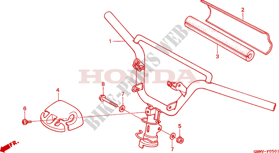 STEERING HANDLE/ HANDLE COVER (2) for Honda SFX 50 1998