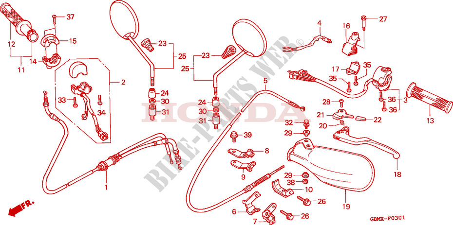 LEVER   SWITCH   CABLE (2) for Honda SFX 50 1999