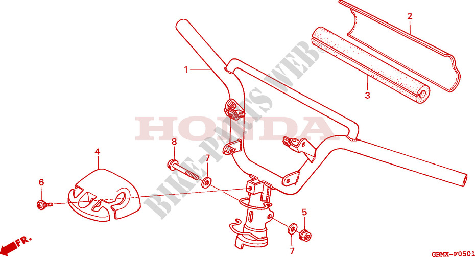 STEERING HANDLE/ HANDLE COVER (2) for Honda SFX 50 1999