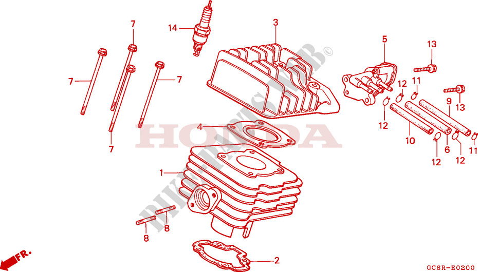 CYLINDER   HEAD for Honda LEAD 80 1994