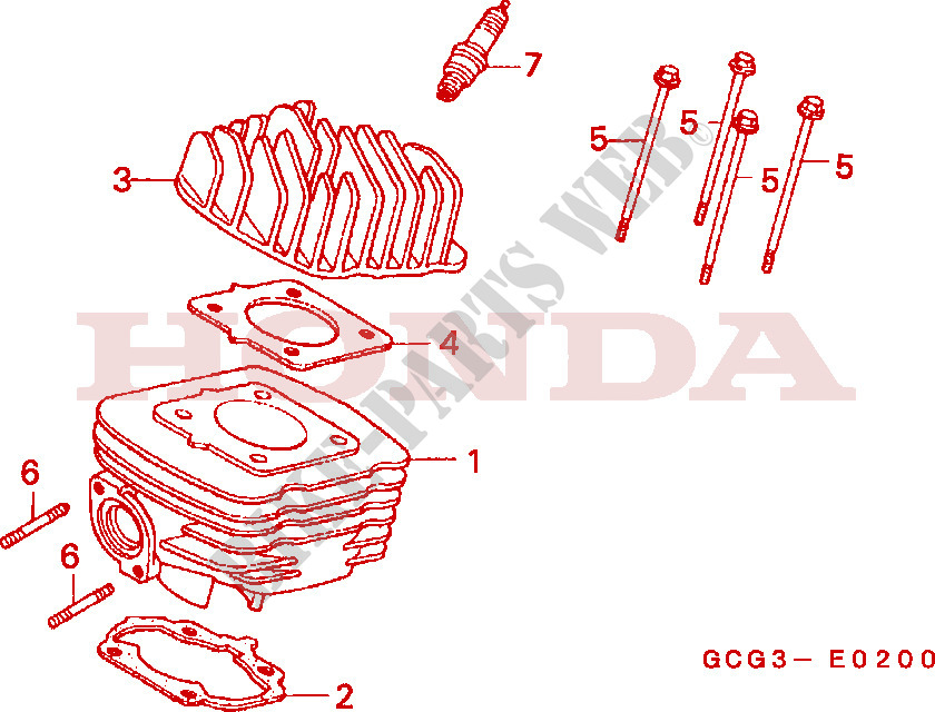 CYLINDER   HEAD for Honda SKY 50 DELUXE 1999