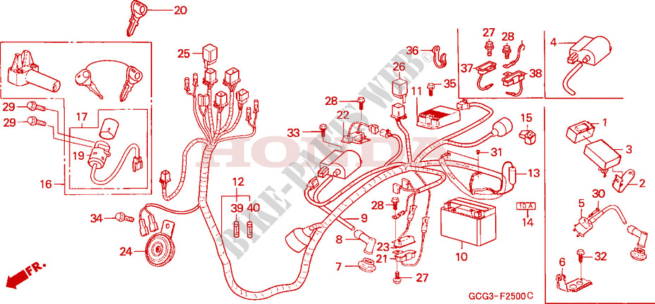 WIRE HARNESS for Honda SKY 50 1999