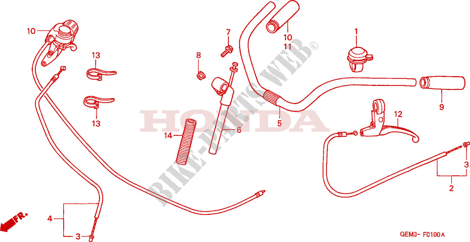GRIP   CABLE for Honda RACOON color PB301M 2000