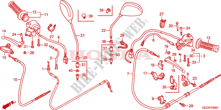 LEVER   SWITCH   CABLE for Honda RUCKUS 50 2009