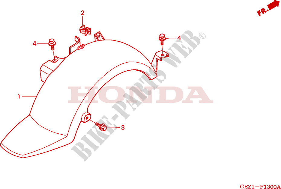 REAR FENDER for Honda ZOOMER 50 2008