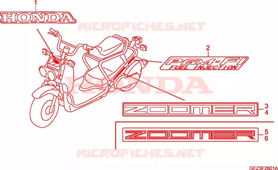 STICKERS Honda SCOOTER 50 ZOOMER 2009  NPS506