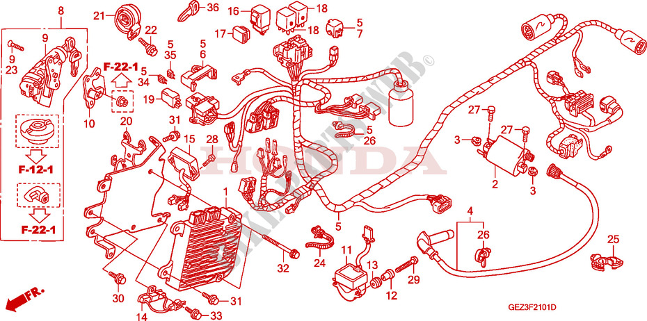 WIRE HARNESS (NPS505/6) for Honda ZOOMER 50 2006
