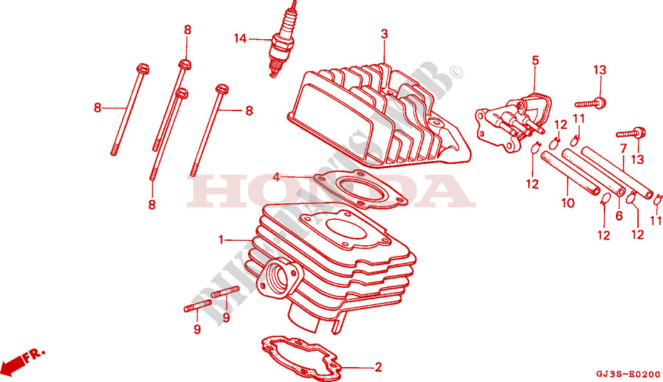CYLINDER   HEAD for Honda SCOOPY 50 1993