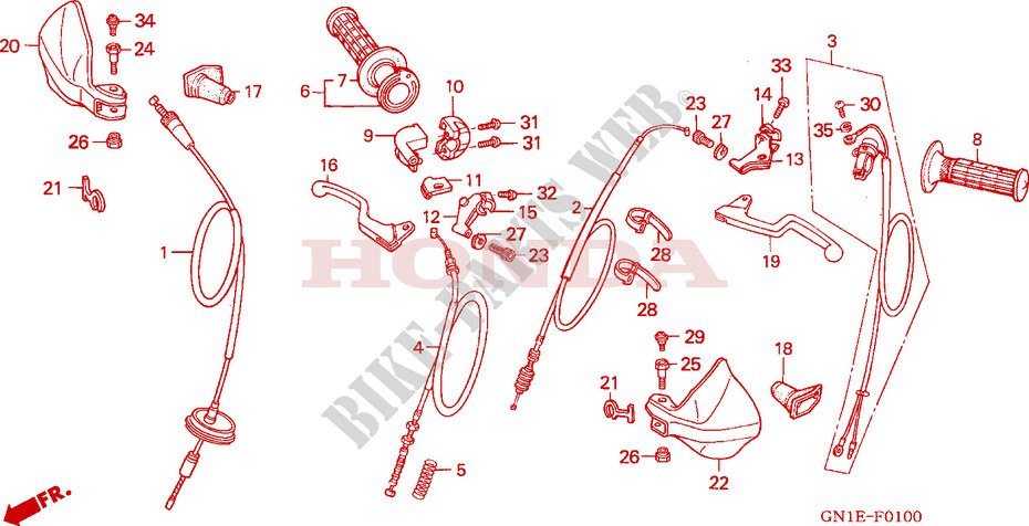 HANDLE LEVER   CABLE for Honda XR 80 2003