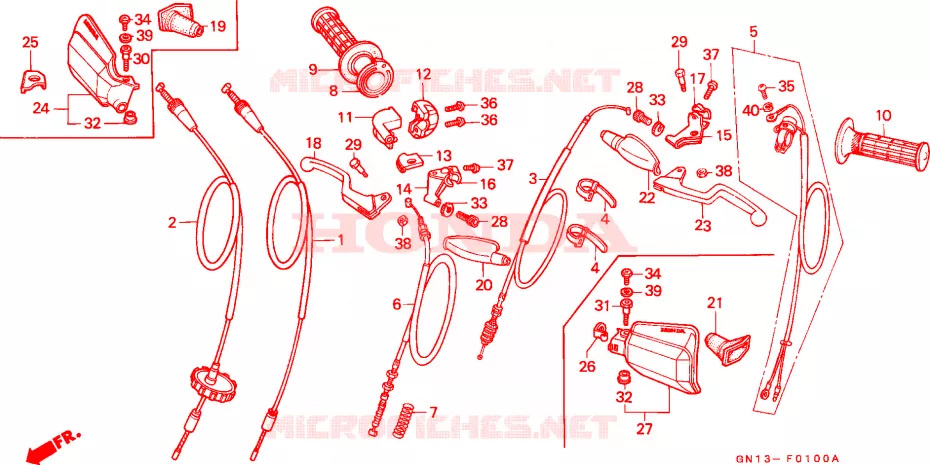 SWITCH -  CABLES - LEVERS - GRIPS Honda MOTO 80 XR 1994  XR80RR