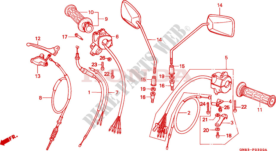 LEVER   SWITCH   CABLE for Honda C 90 1993