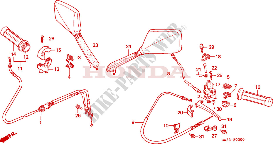 LEVER   SWITCH   CABLE for Honda NH 90 YUPY 1991