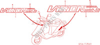 STICKERS for Honda VISION MET IN 75 1989