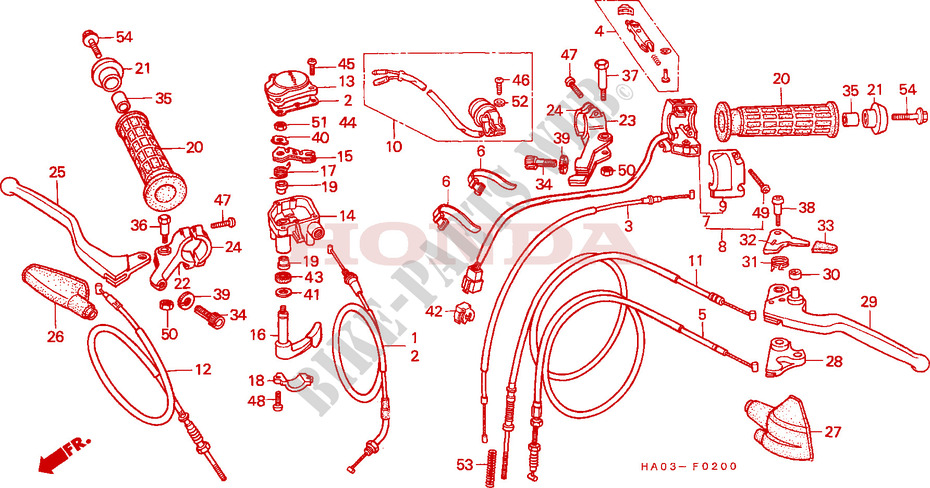 LEVER   SWITCH   CABLE for Honda ATC 250 ES 1988