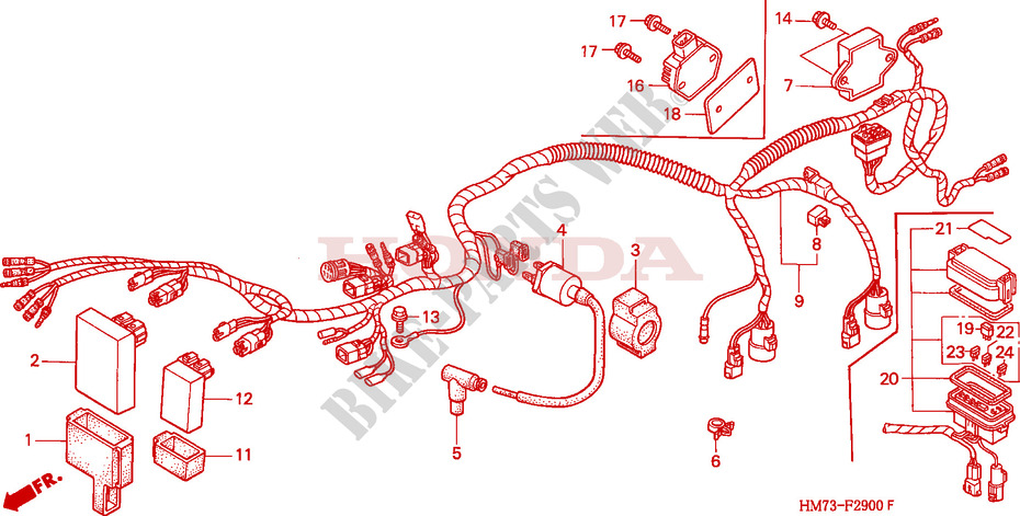WIRE HARNESS for Honda FOURTRAX 400 FOREMAN 4X4 1996