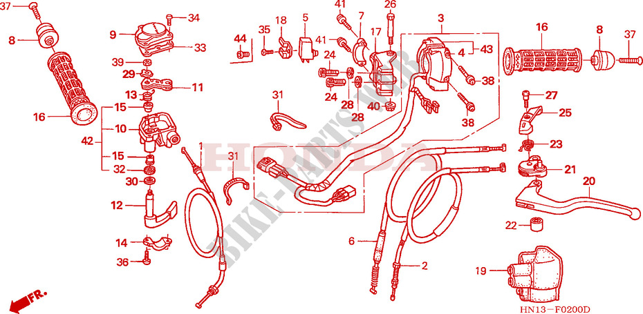 LEVER   SWITCH   CABLE for Honda FOURTRAX SPORT 400 EX 2002