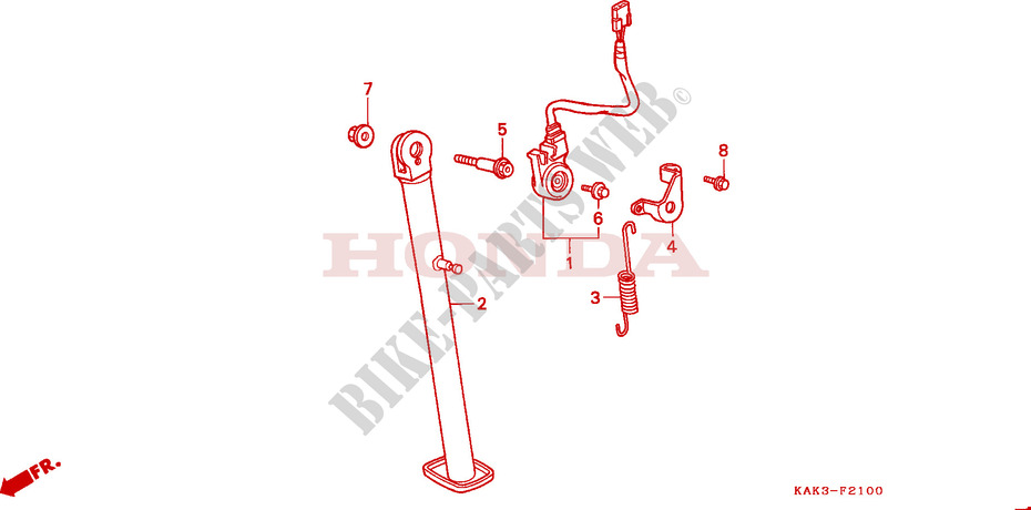 SIDE STAND for Honda CRM 125 1990