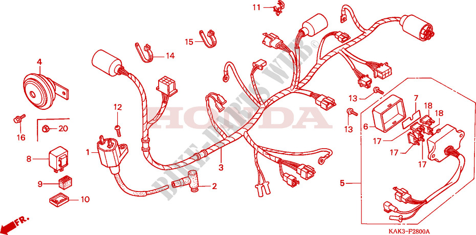 WIRE HARNESS for Honda CRM 125 1991