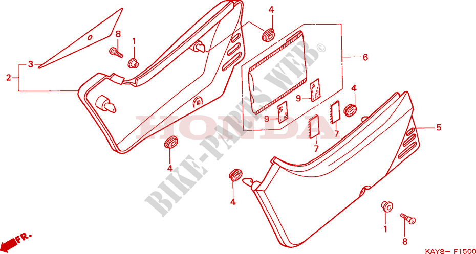 SIDE COVERS for Honda NX 125 TRANSCITY 1995