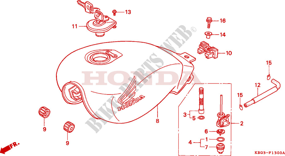 FUEL TANK for Honda CB 250 TWO FIFTY 1992