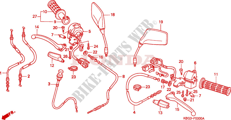 LEVER   SWITCH   CABLE (1) for Honda CB 250 NIGHTHAWK 1992