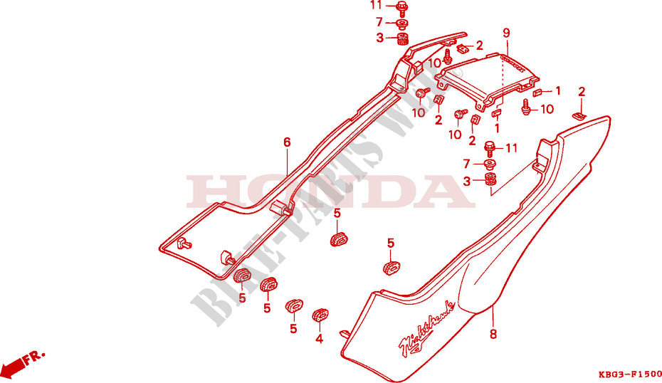 SIDE COVERS for Honda CB 250 TWO FIFTY 1992