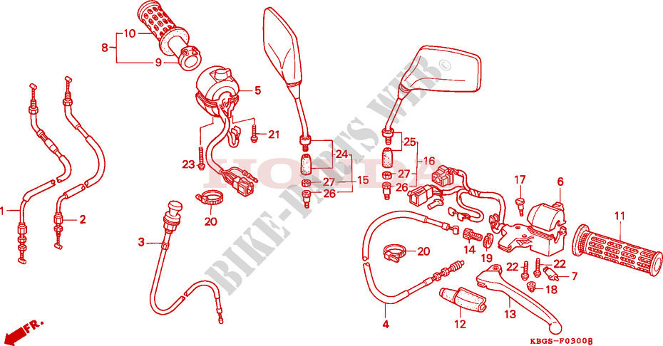 LEVER   SWITCH   CABLE (1) for Honda CB 250 TWO FIFTY 1994