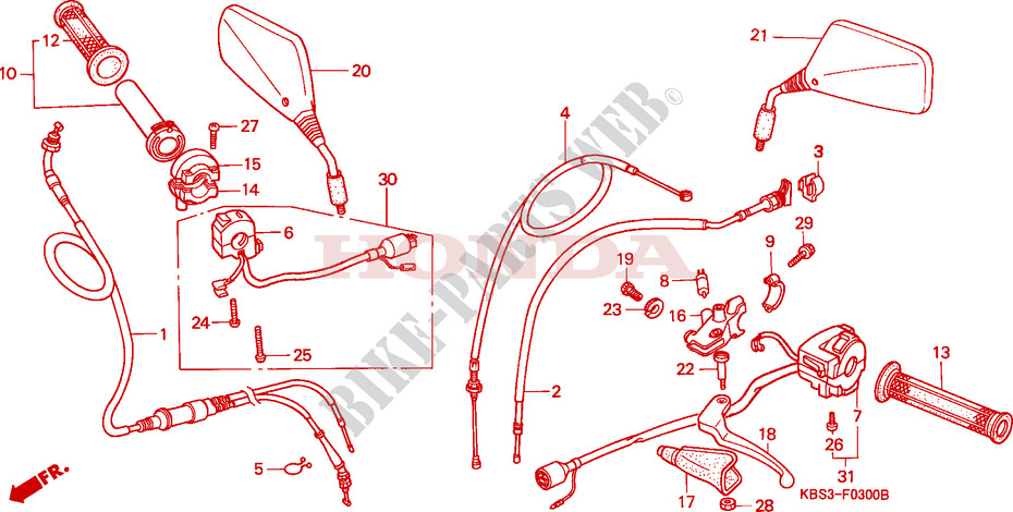 LEVER   SWITCH   CABLE for Honda NSR 125 R 1994
