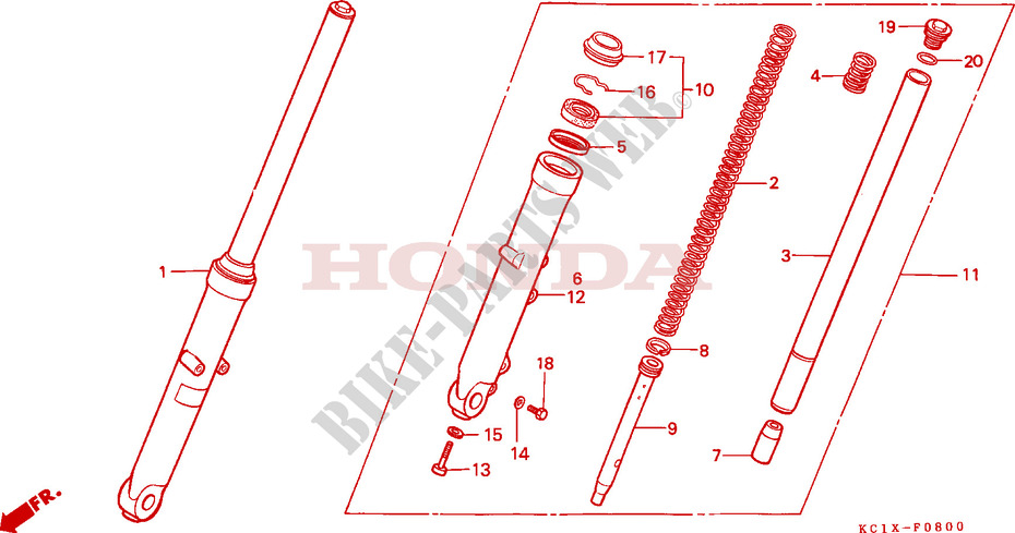FRONT FORK for Honda CB 125 TWIN 1988