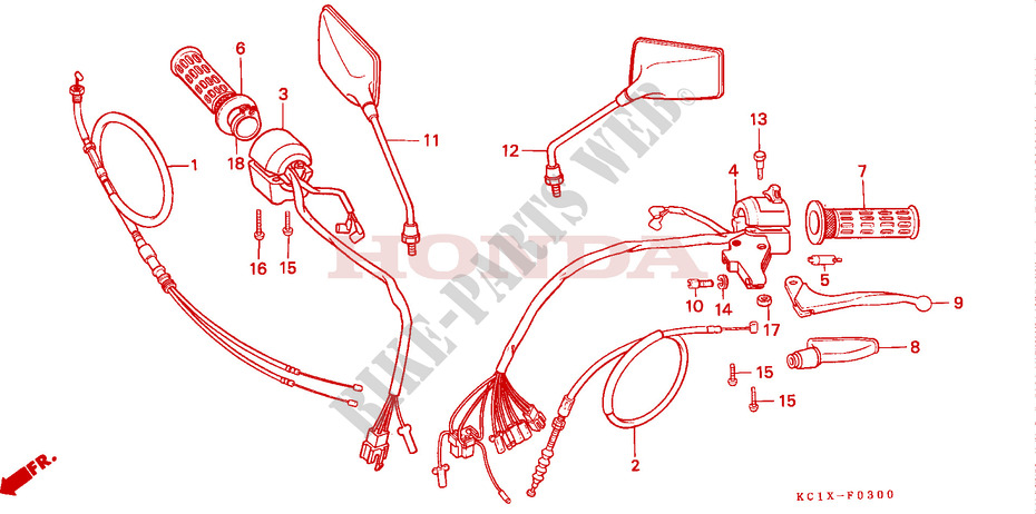 LEVER   SWITCH   CABLE (CB125TDC/TDE) for Honda CB 125 TWIN 1984