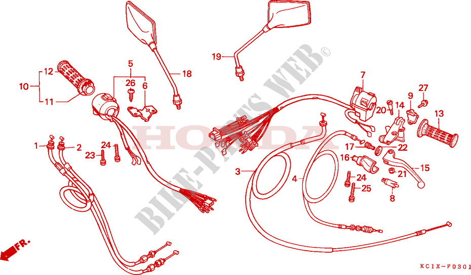 LEVER   SWITCH   CABLE (CB125TDJ/TP) for Honda CB 125 TWIN 1988