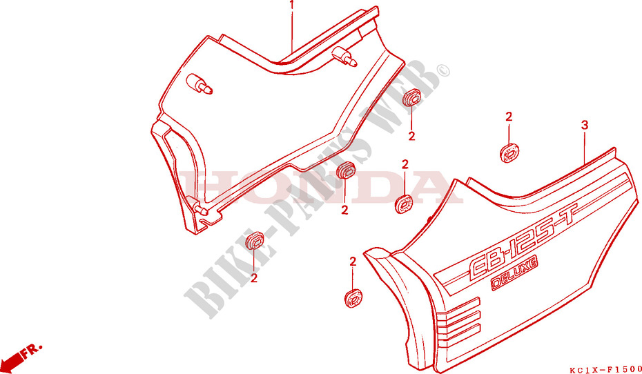 SIDE COVERS for Honda CB 125 TWIN 1984