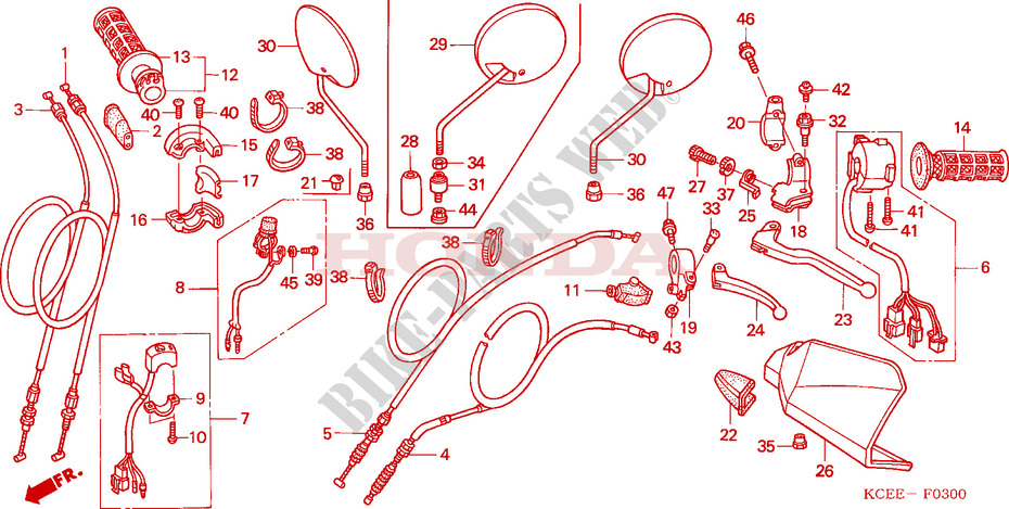 LEVER   SWITCH   CABLE for Honda XR 250 R 2004