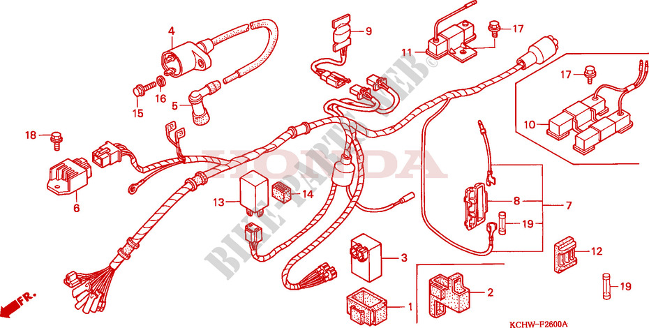 WIRE HARNESS (1) for Honda CG 125 SPEED LIMIT 1998