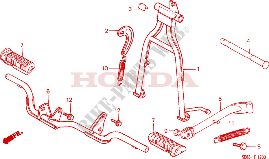 FOOT REST   STAND for Honda H 100 carrier 1983