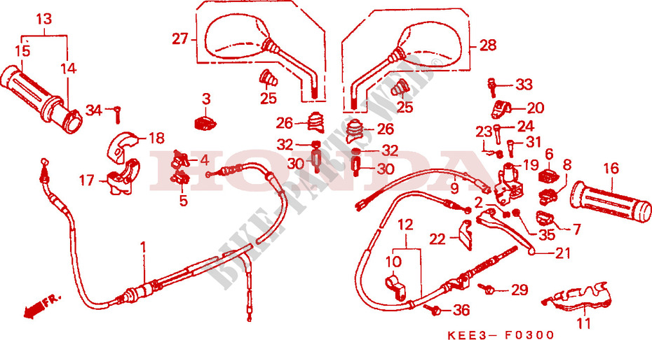 LEVER   SWITCH   CABLE for Honda BALI 100 EX 1997