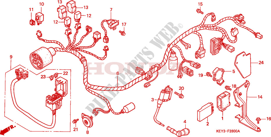 WIRE HARNESS for Honda PANTHEON 125 FES 1998