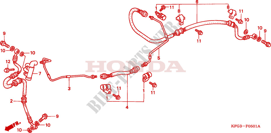 REAR BRAKE HOSE for Honda FORESIGHT 250 1998