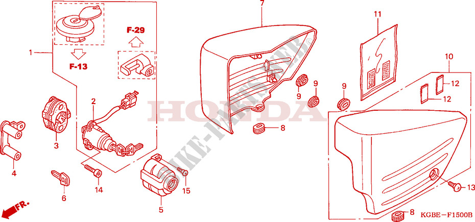 SIDE COVERS for Honda SHADOW 125 2001