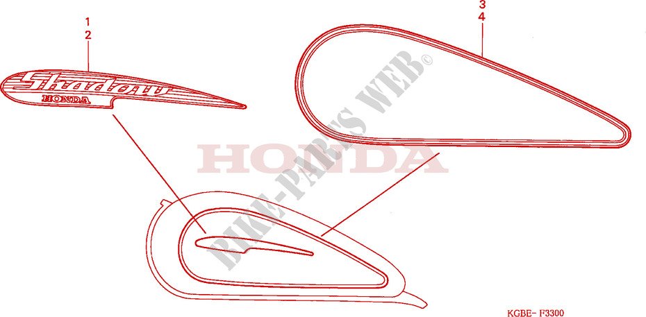 STICKERS for Honda SHADOW 125 2003