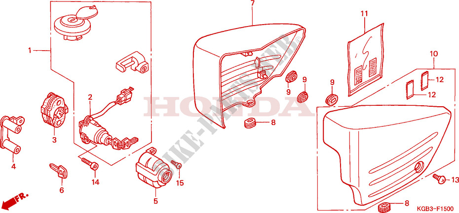SIDE COVERS for Honda SHADOW 125 1999