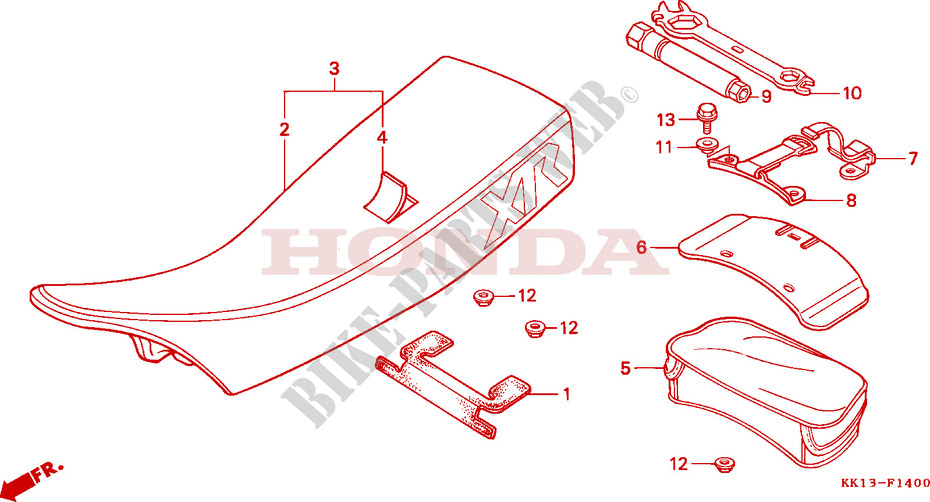 SEAT/TOOLS (XR250RE/RF) for Honda XR 250 R 1984