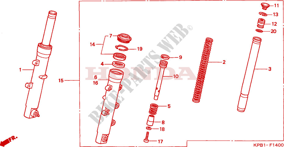 FRONT FORK for Honda JAZZ 250 ABS 2003