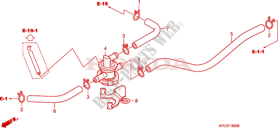 AIR INJECTION CONTROL VALVE (XL125V1/2/3/4/5/6) for Honda 125 VARADERO 80km h 2002