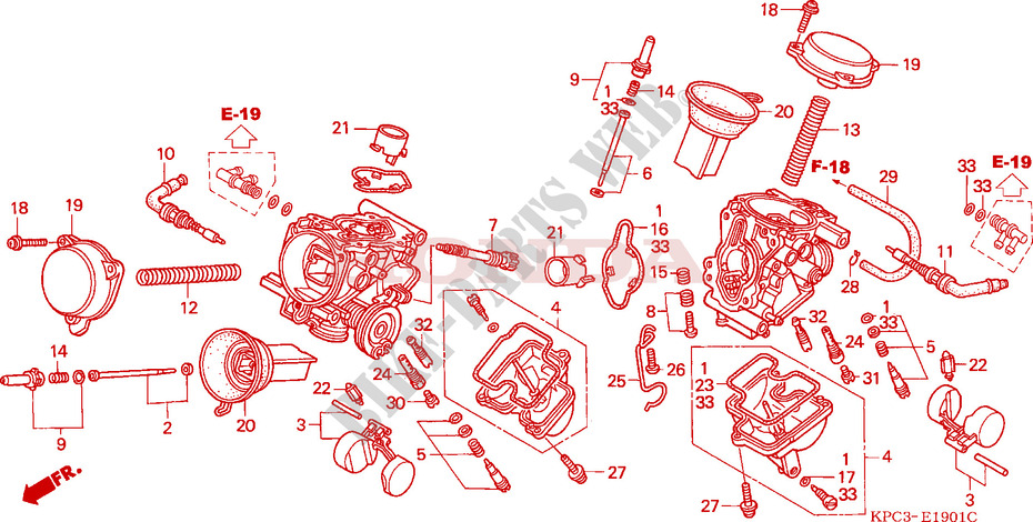 CARBURETOR (COMPONENT PARTS) for Honda 125 VARADERO série limité 2002